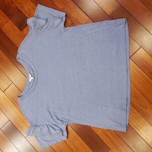 Tshirt Women's size 16 18 w  1X Heathered Periwinkle blue with ruffled sleeves